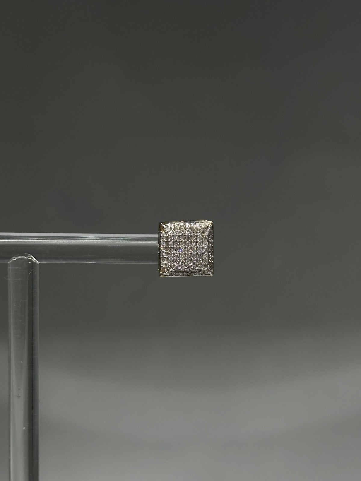 10k Real Gold with Genuine 0.25ct Diamond Earrings Square