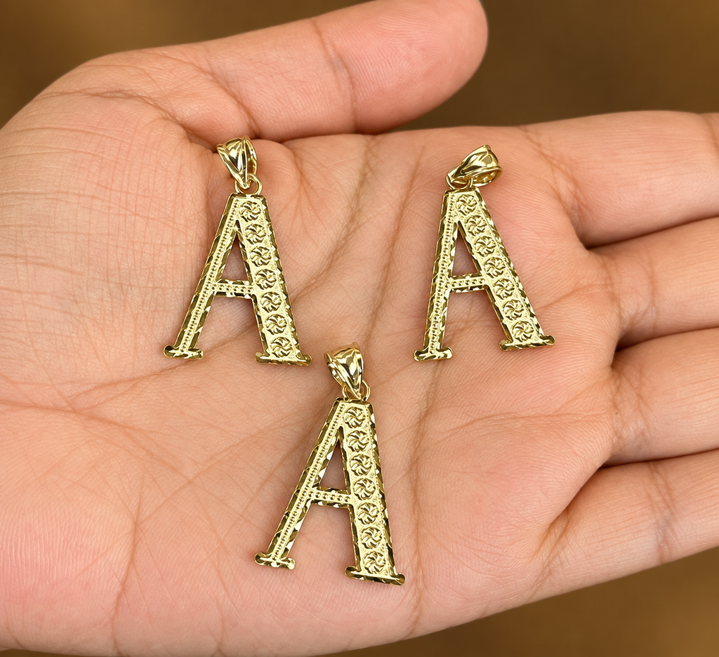 10k Yellow Gold Personalized Initial Pendant, A–Z