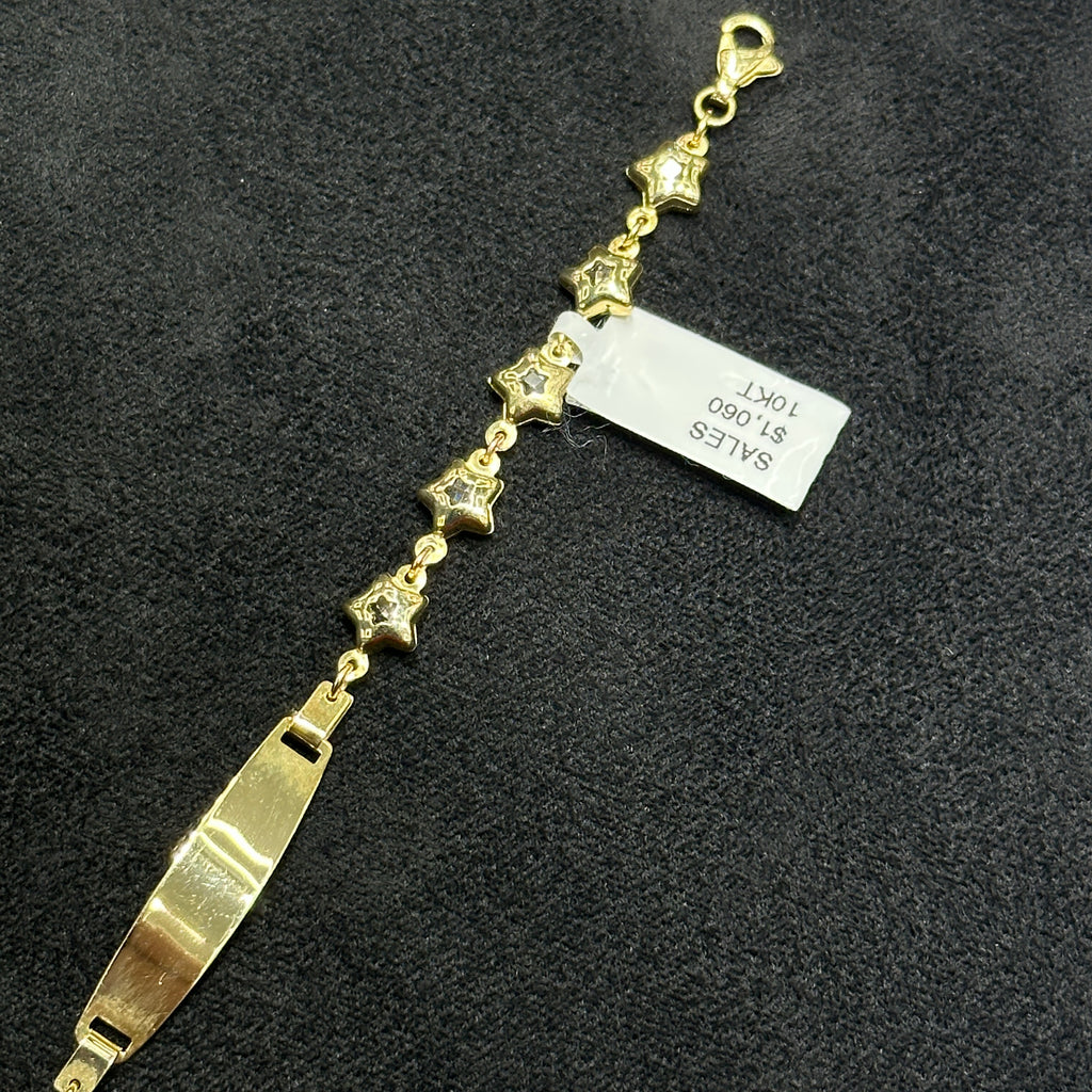 10k Real Gold Nameplate ID Bracelet For Kids