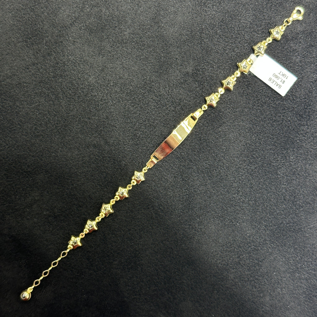 10k Real Gold Nameplate ID Bracelet For Kids