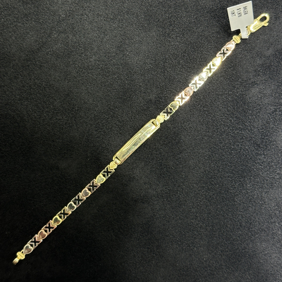 10K Two-Tone "XO" Style ID Bracelet For Kids
