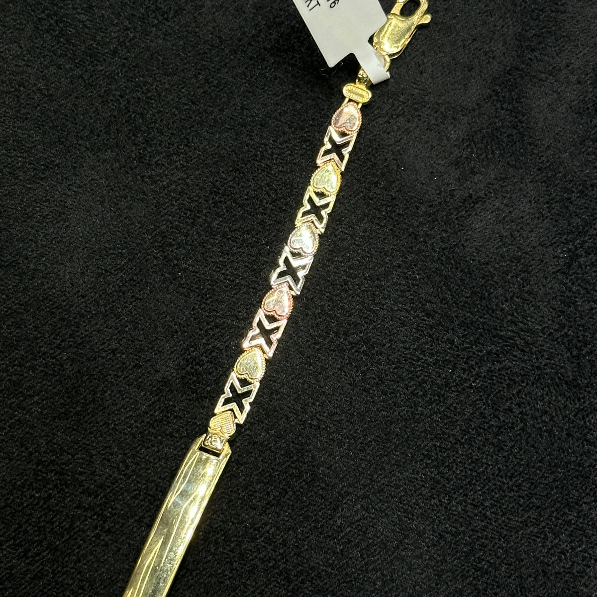 10K Two-Tone "XO" Style ID Bracelet For Kids