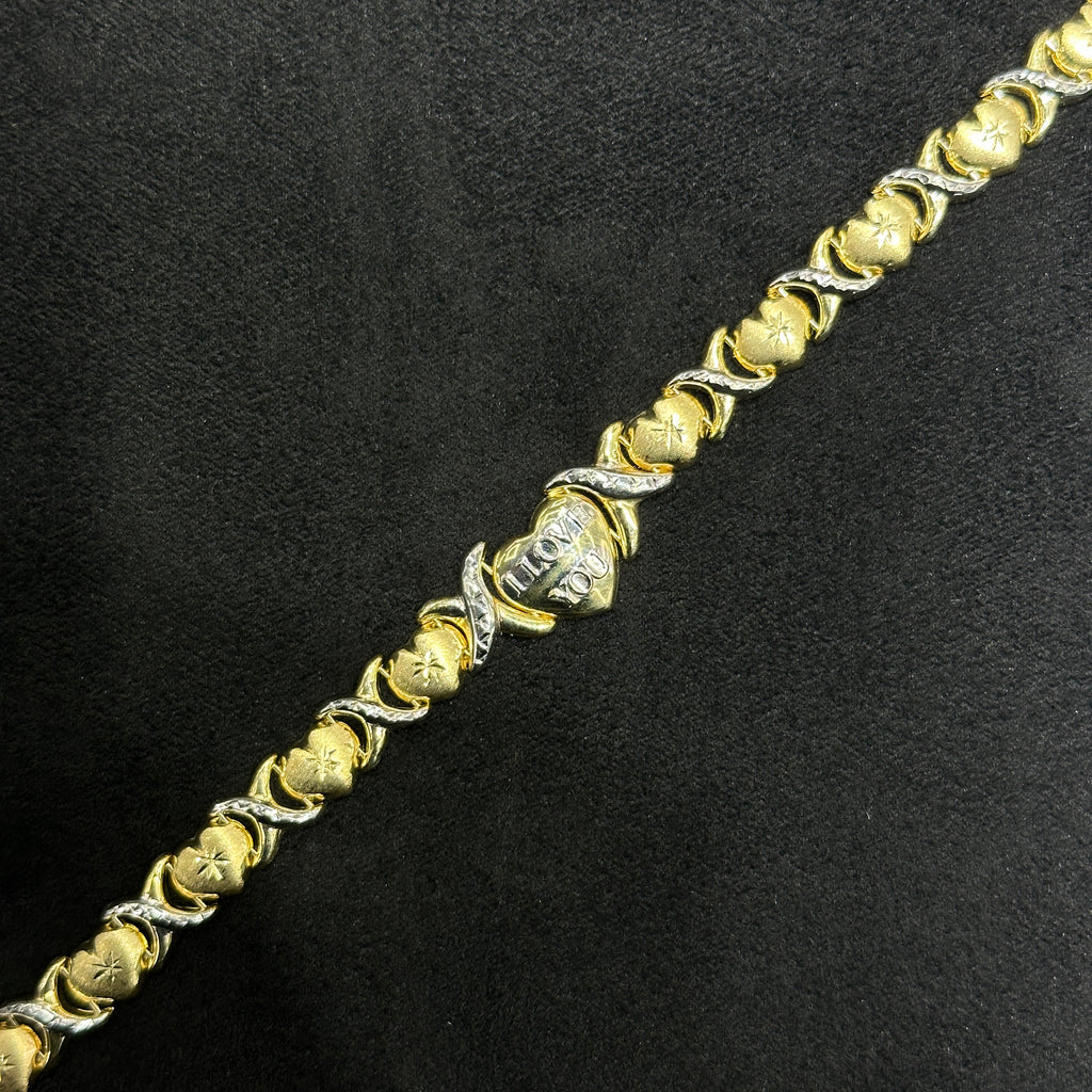 10k Gold "I Love You" XO Bracelet for Women