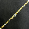 Two-Tone Gold 10k Heart XO Bracelet For Women