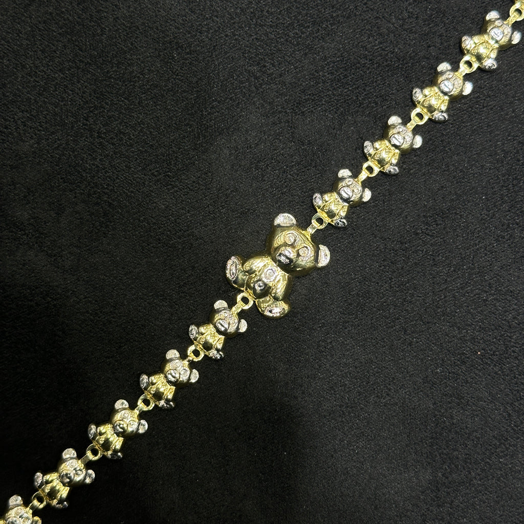 10k Gold Large Teddy Bear Bracelet For Her