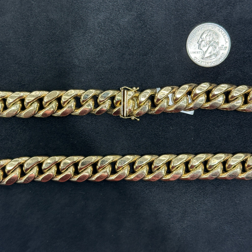 16mm 29" 10k Real Gold Miami Cuban Chain