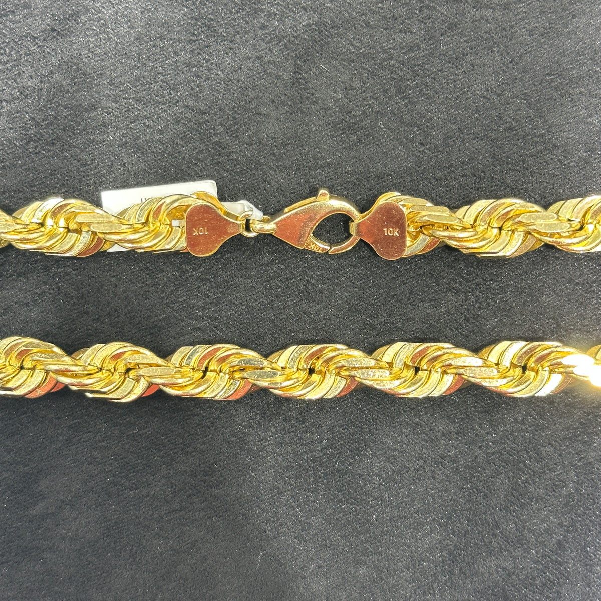 10mm 24-Inch 10k Yellow Gold Rope Chain
