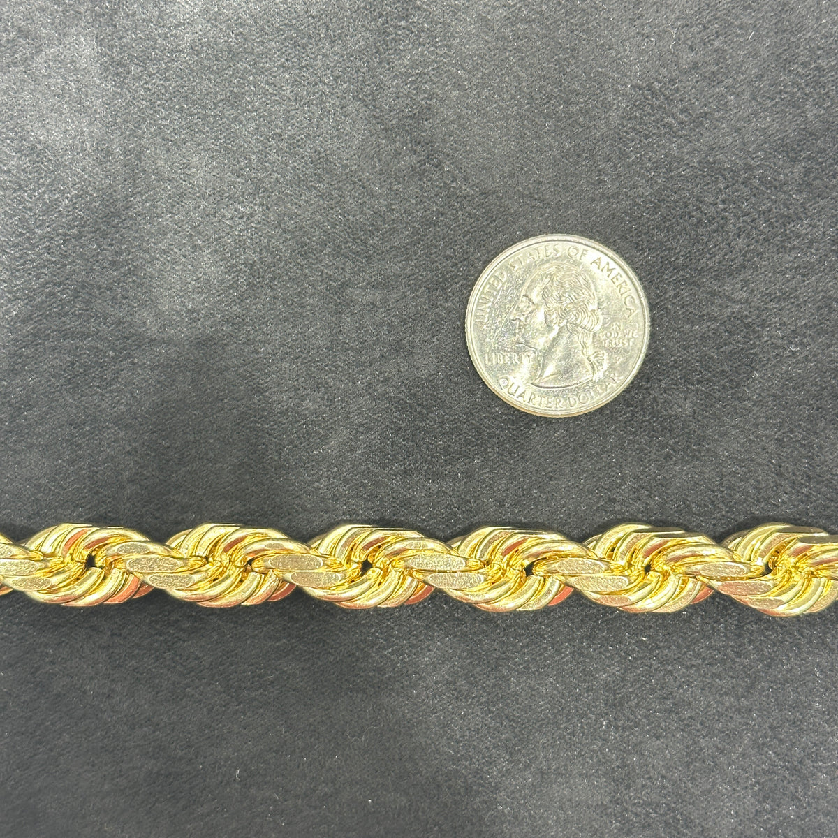12mm 26-Inch 10k Yellow Gold Rope Chain