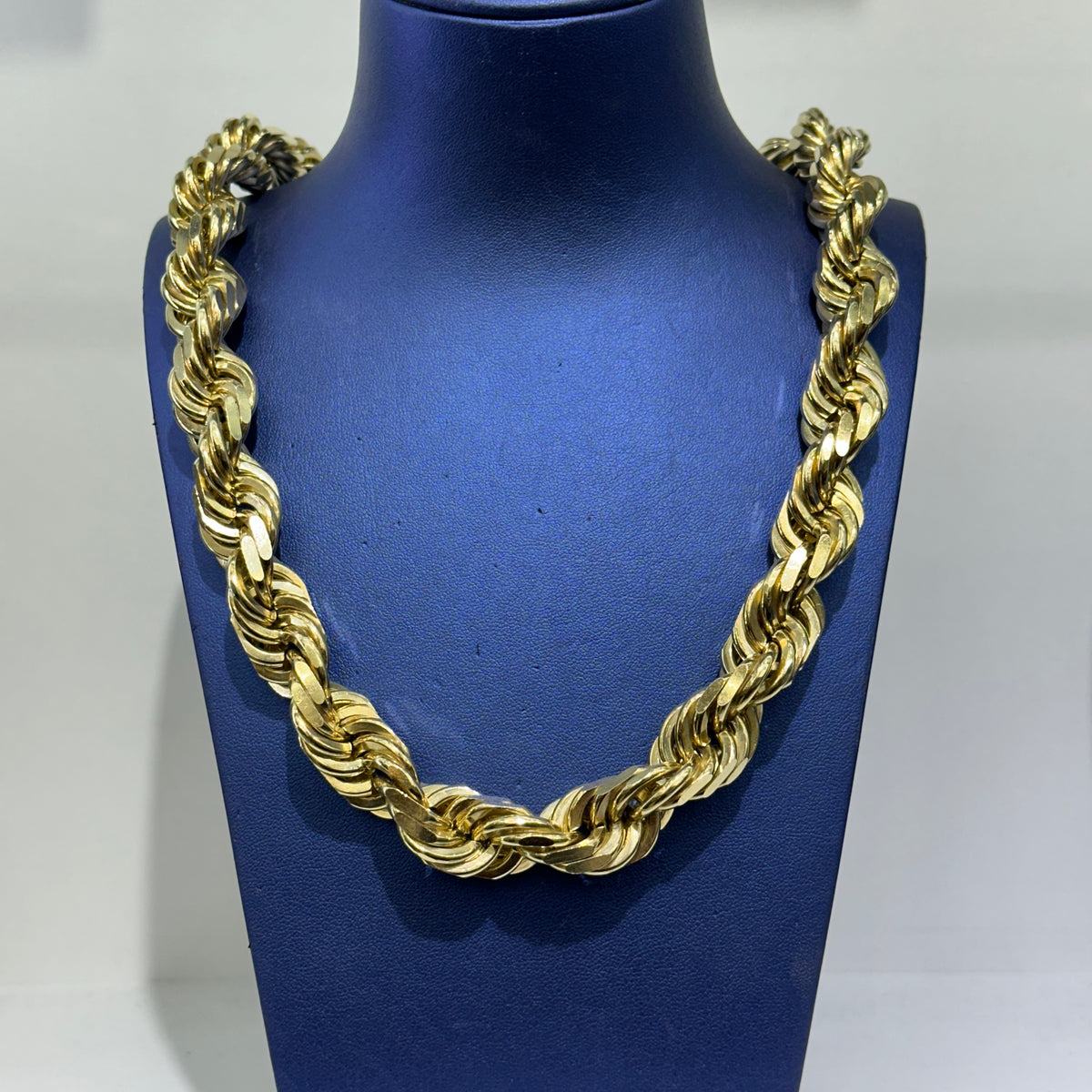 Large 18mm 26" 10k Real Solid Gold Heavyweight Kilo Rope Chain fo Men