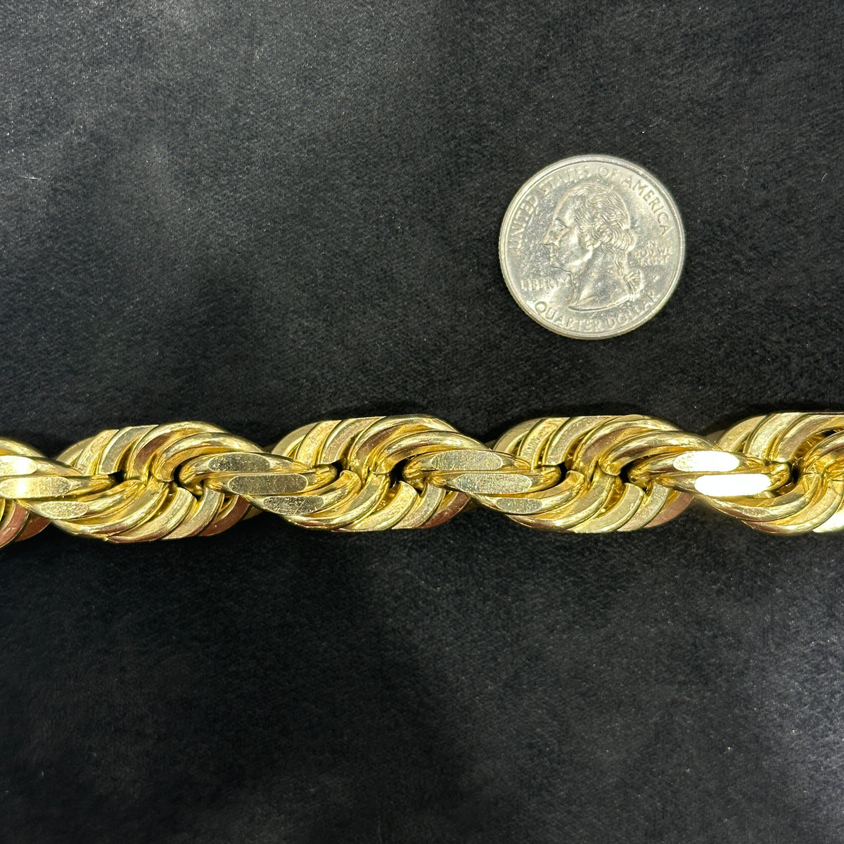 Large 18mm 26" 10k Real Solid Gold Heavyweight Kilo Rope Chain fo Men