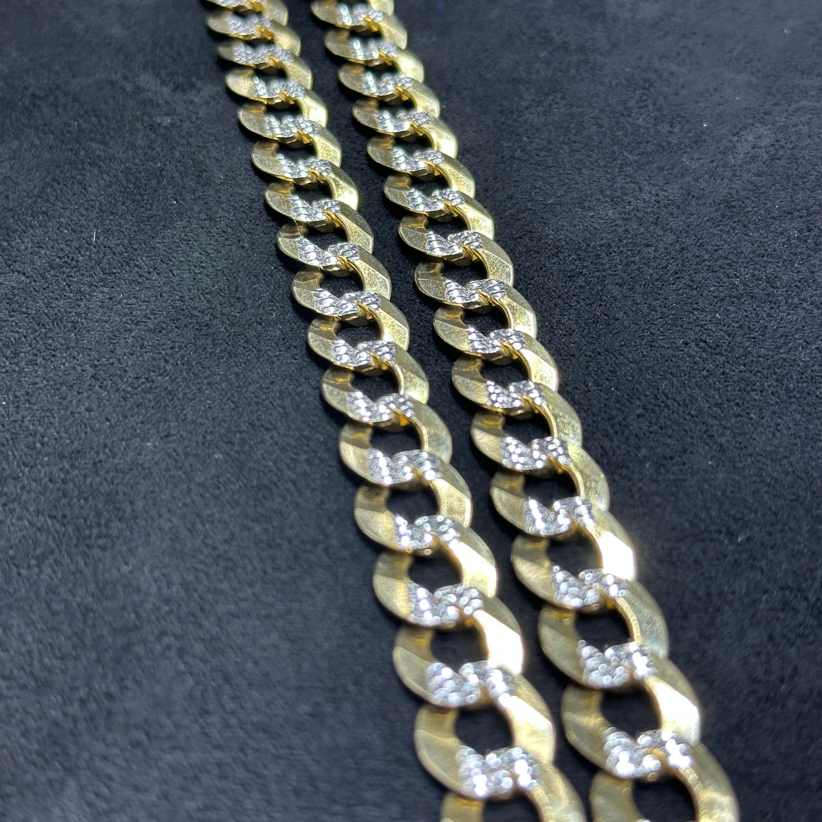 26" Diamond Cut Solid Gold Curb Cuban Chain 12mm for Men & Women
