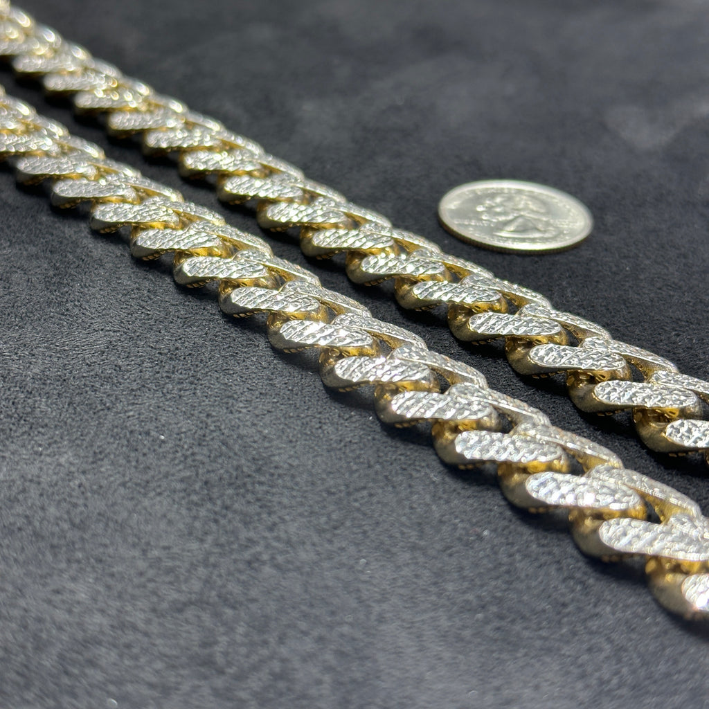 10k Gold Large 25.5" Diamond Cut Monaco Cuban Chain 15mm