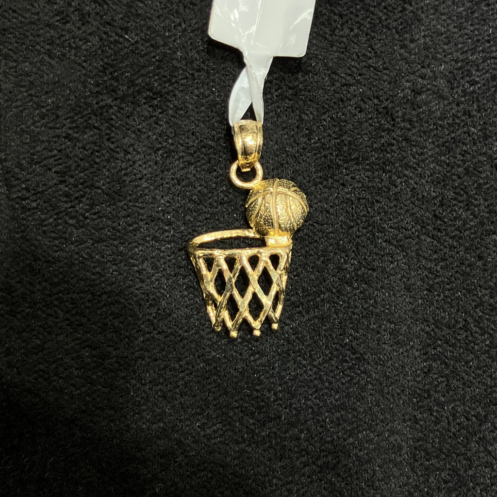 Basketball Charm 10k Gold Pendant Small Size
