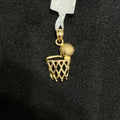 Basketball Charm 10k Gold Pendant Small Size