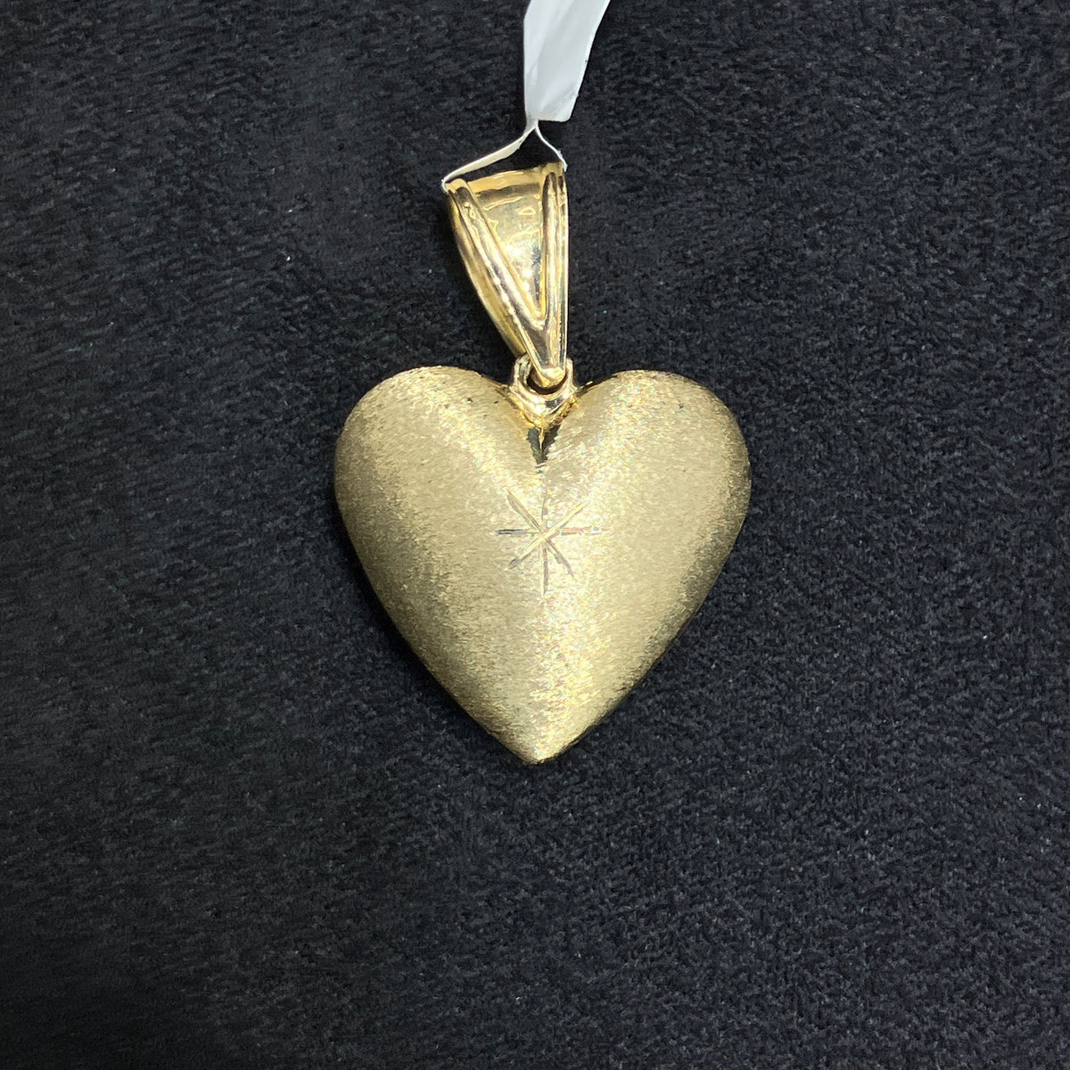 10K Gold Heart Shaped Pendant Yellow Gold Matte Finish