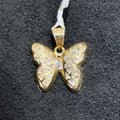 10k Yellow Gold w/ CZ Butterfly Shaped Pendant
