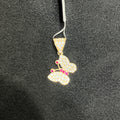 Small 10k Yellow Gold CZ Butterfly Shaped Pendant