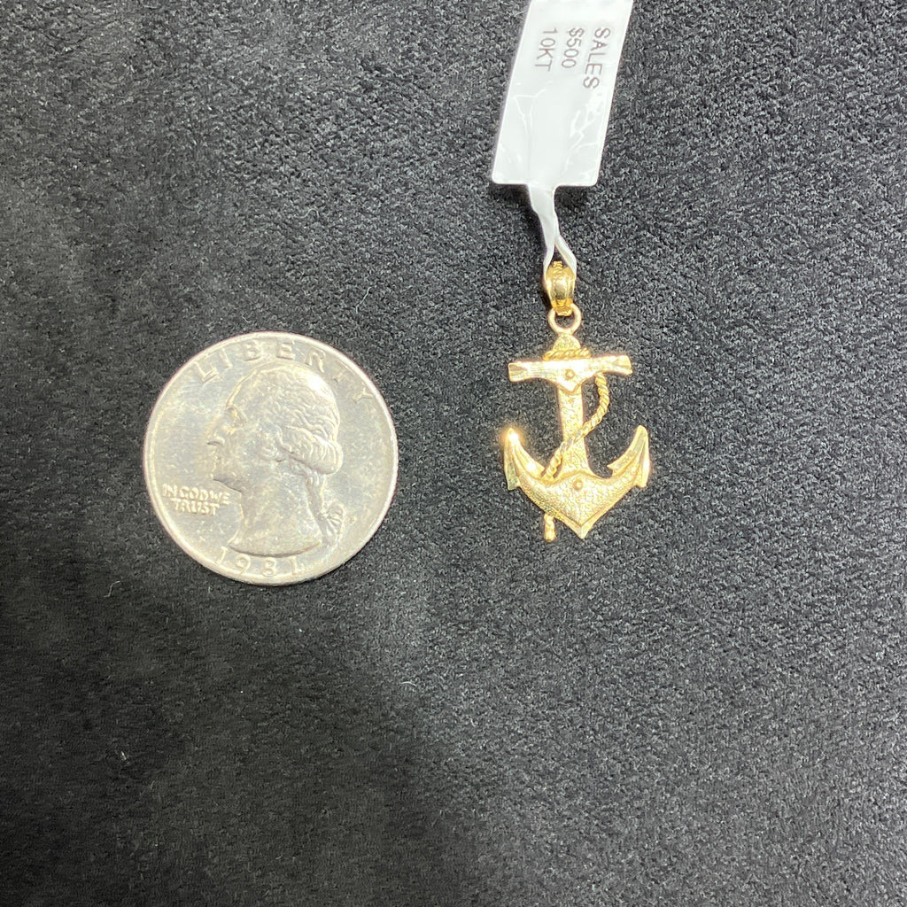 Anchor Charm 10k Real Gold Small Size