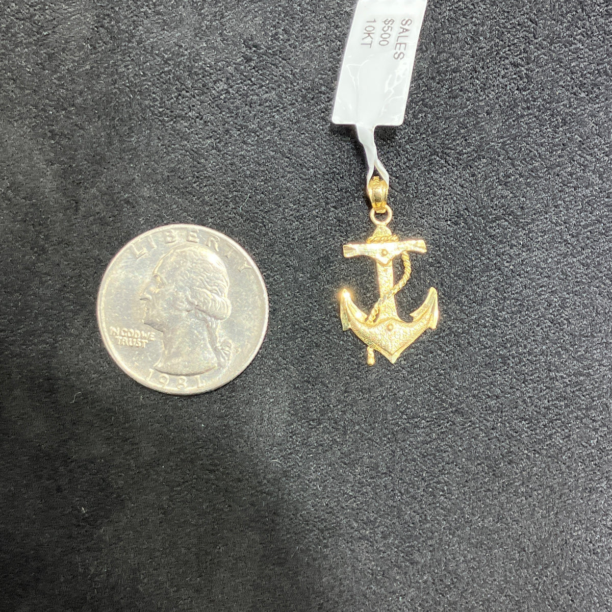 Anchor Charm 10k Real Gold Small Size