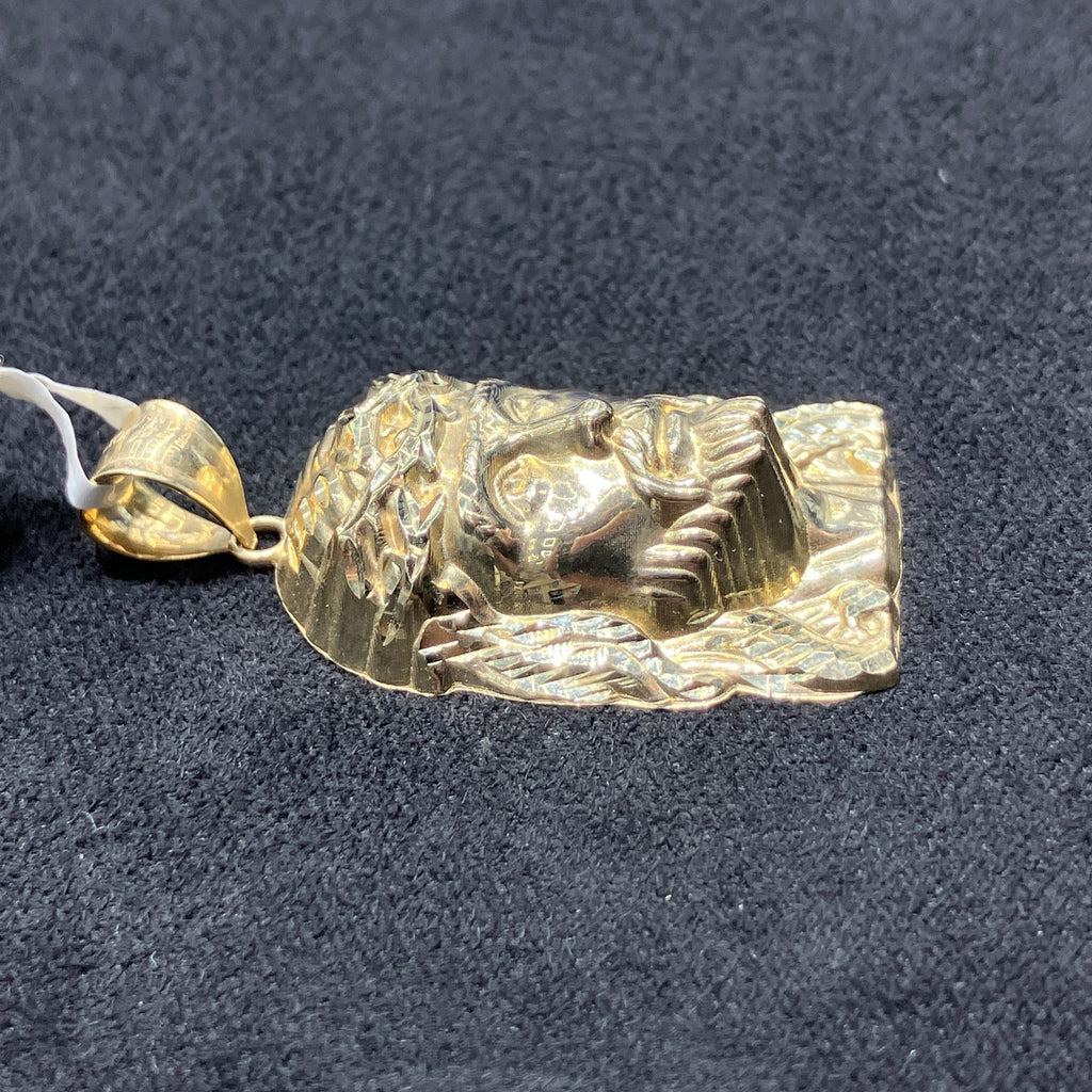 10k Yellow Gold Jesus Head Charm For Men & Women