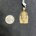 10k Yellow Gold Jesus Head Charm For Men & Women