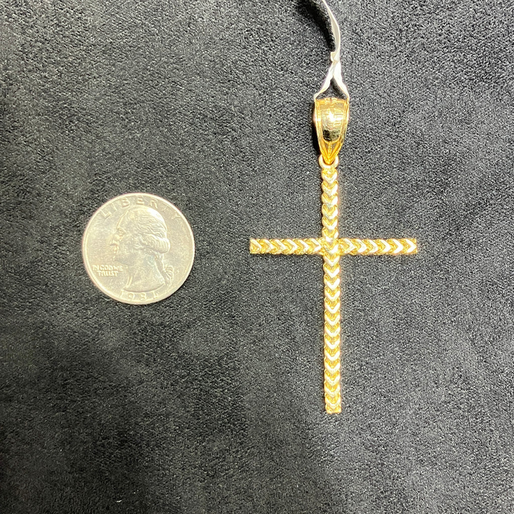 10k Solid Yellow Gold Cross Pendant Unisex Piece