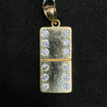 10k Yellow Gold Dice Shaped Pendant with CZ