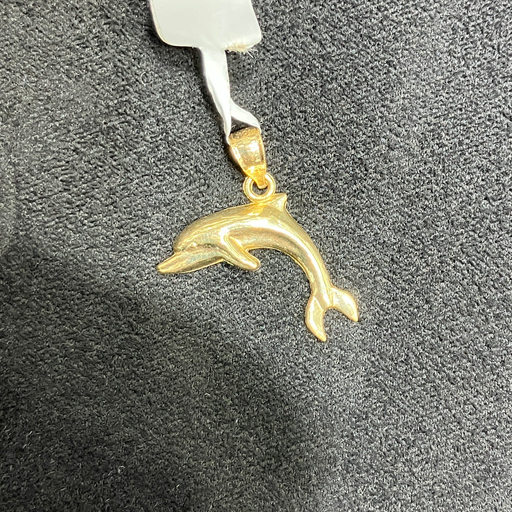 Dolphin 10K Solid Yellow Gold Animal Charm For Men & Women
