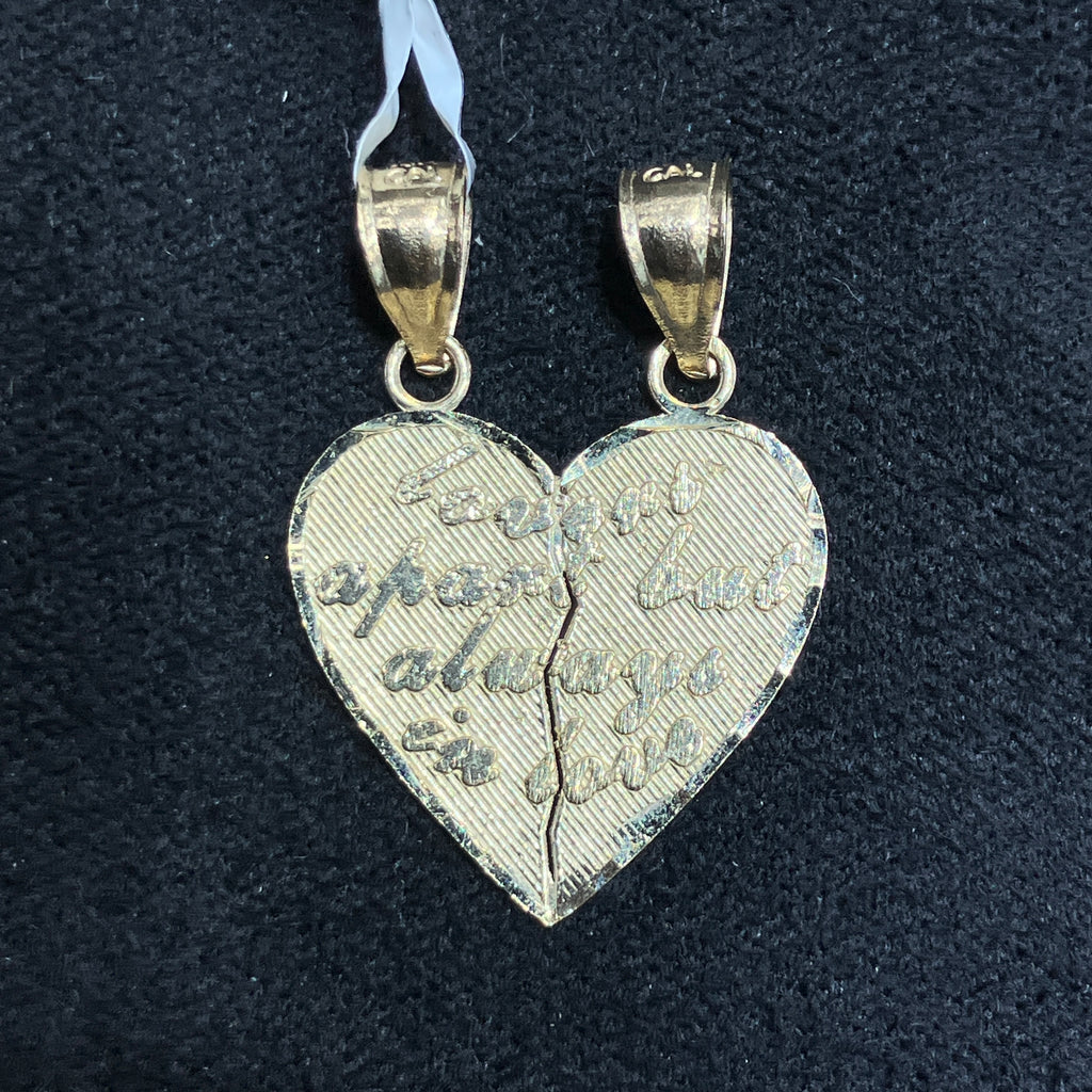 10k Yellow Gold Heart Twin-Matching Two Halves Charm