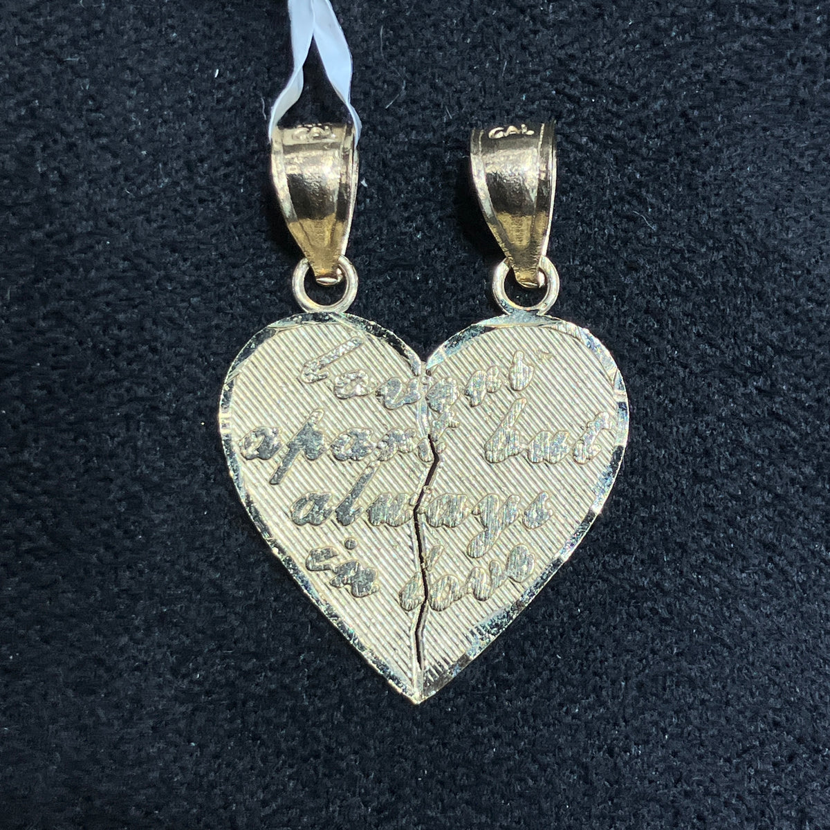 10k Yellow Gold Heart Twin-Matching Two Halves Charm