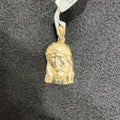 10k Yellow Gold Jesus Face Charm Religious Piece For Men & Women