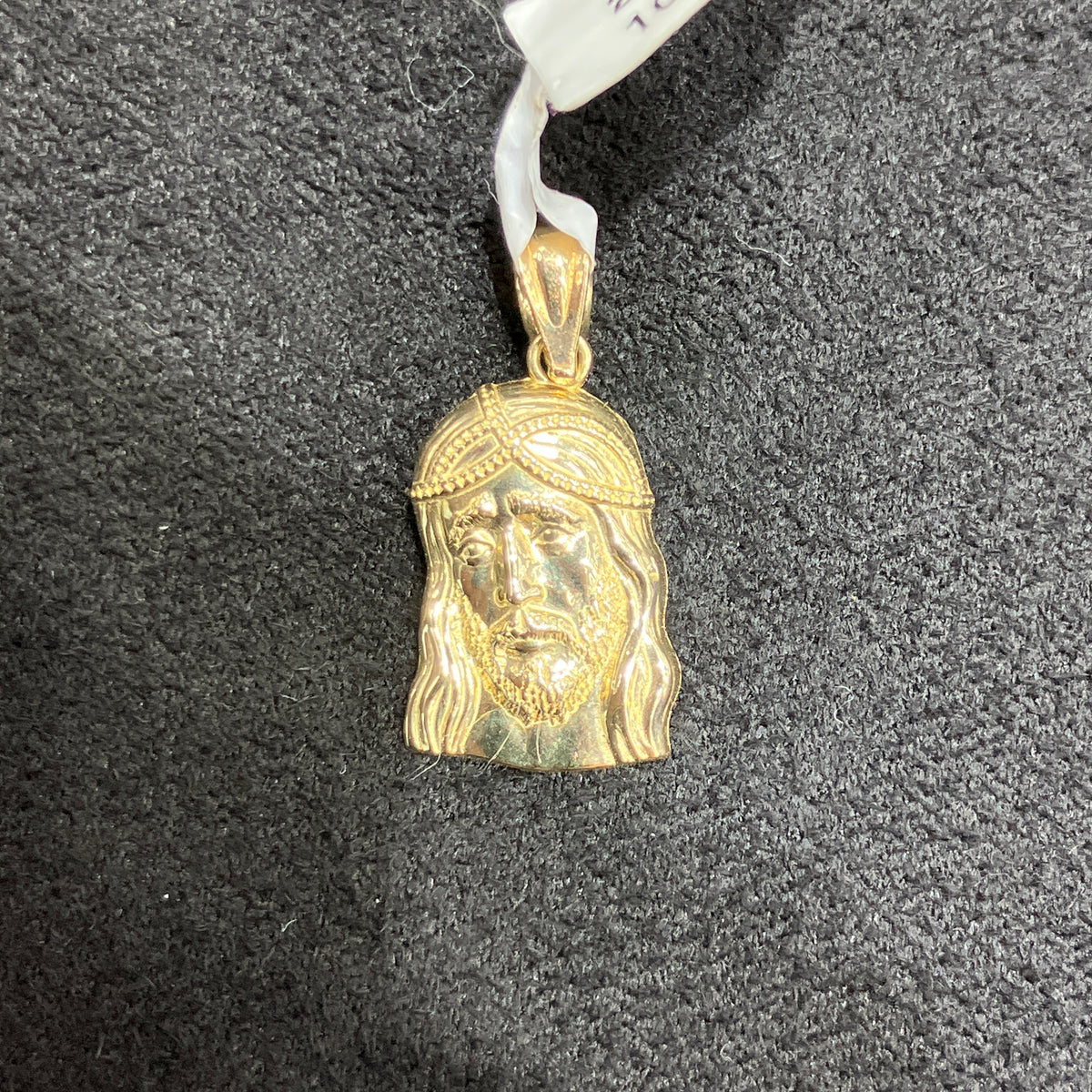 10k Yellow Gold Jesus Face Charm Religious Piece For Men & Women