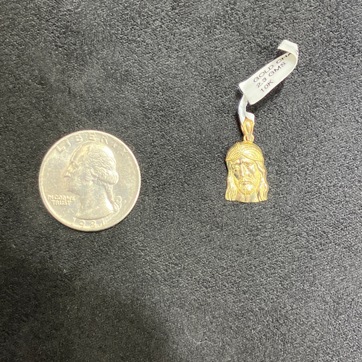 10k Yellow Gold Jesus Face Charm Religious Piece For Men & Women