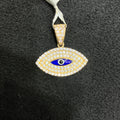 10k Evil Eye Real Yellow Gold Charm Unisex