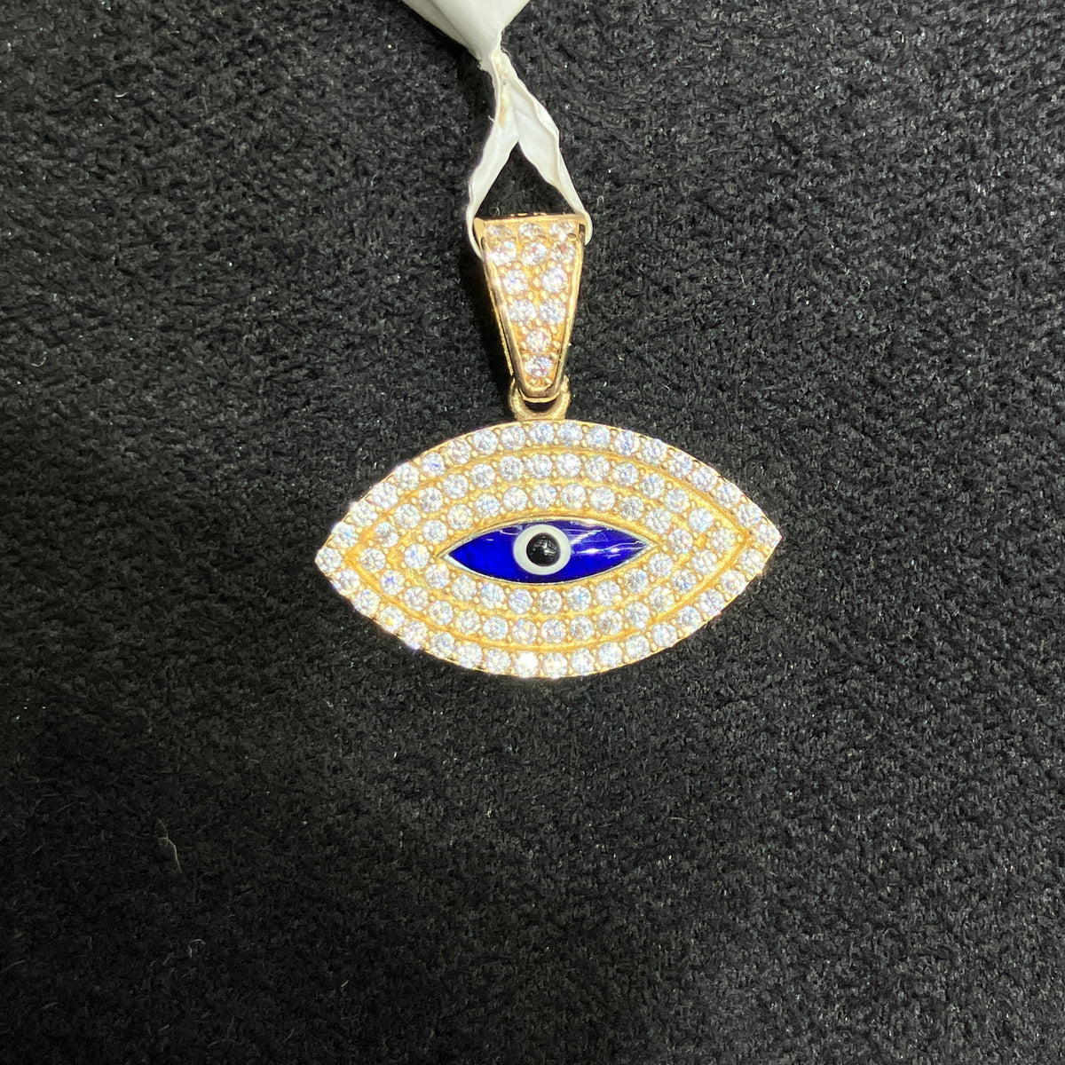 10k Evil Eye Real Yellow Gold Charm Unisex