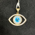 10K Yellow Gold Evil Eye CZ Pendant Unisex Charm