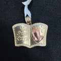 Two-Tone 10k Rose/Yellow Gold Religious Prayer Book Charm