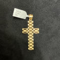 10k Link Style Charm Cross Shaped Pendant For All Ages Unisex