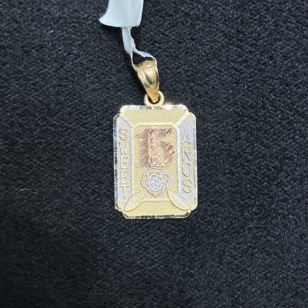 10K Tri-Color Gold 15th Birthday Quinceanera Charm Women