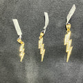 10k Solid Yellow Gold Lightning Bolt Charms Small, Medium & Large Pendants