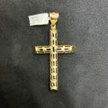 10K Yellow Gold Classic Cross Charm Hollow Design