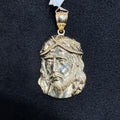 Unique Jesus Face 10k Yellow Gold Charm For Men & Women