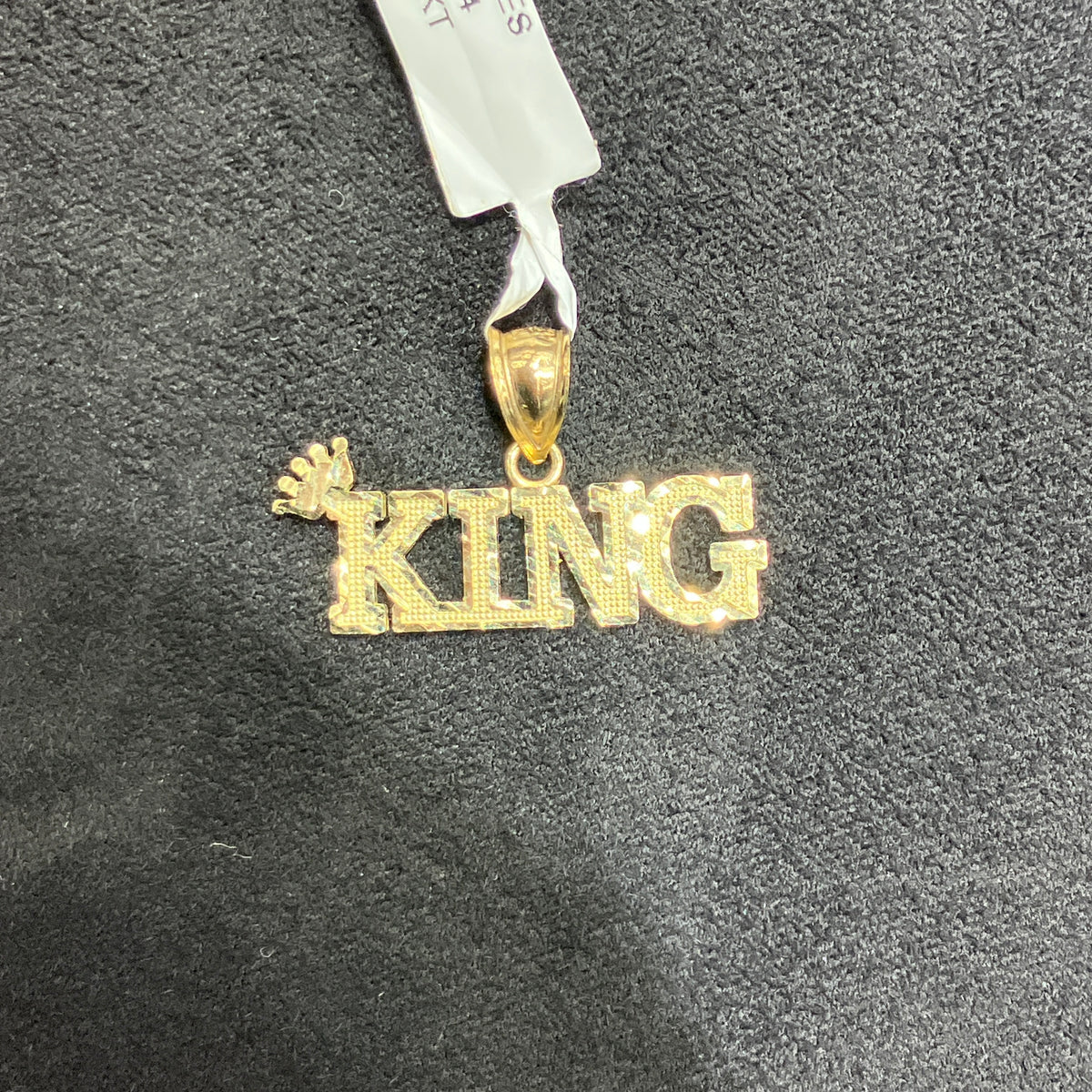 10k Solid gold Small King Charm With Crown For Men