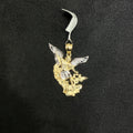 10K Two-Tone Gold  Medium Archangel St. Michael Pendant Unisex