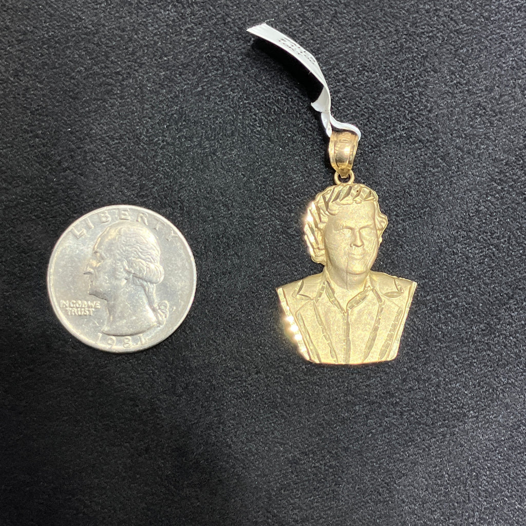 10k Solid Gold El Patron Pablo Escobar Pendant Diamond Cut
