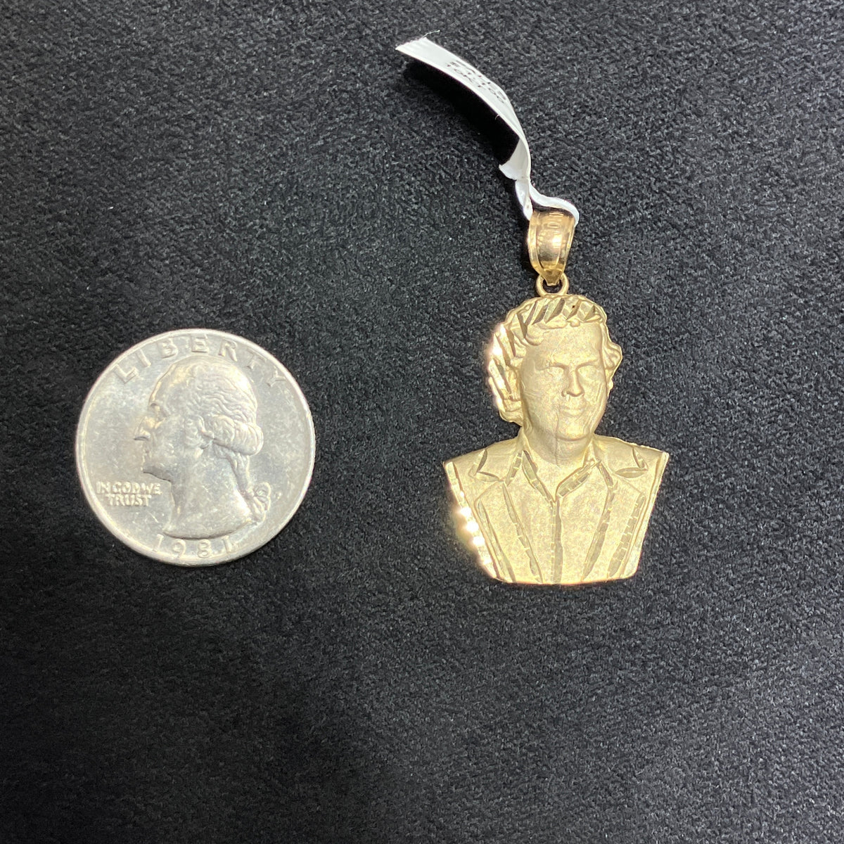 10k Solid Gold El Patron Pablo Escobar Pendant Diamond Cut