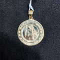 Saint Christopher Pendant 10k Yellow Gold Protective Medal Pendant