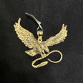 Huge Eagle with Snake Pendant Charm 10k Gold