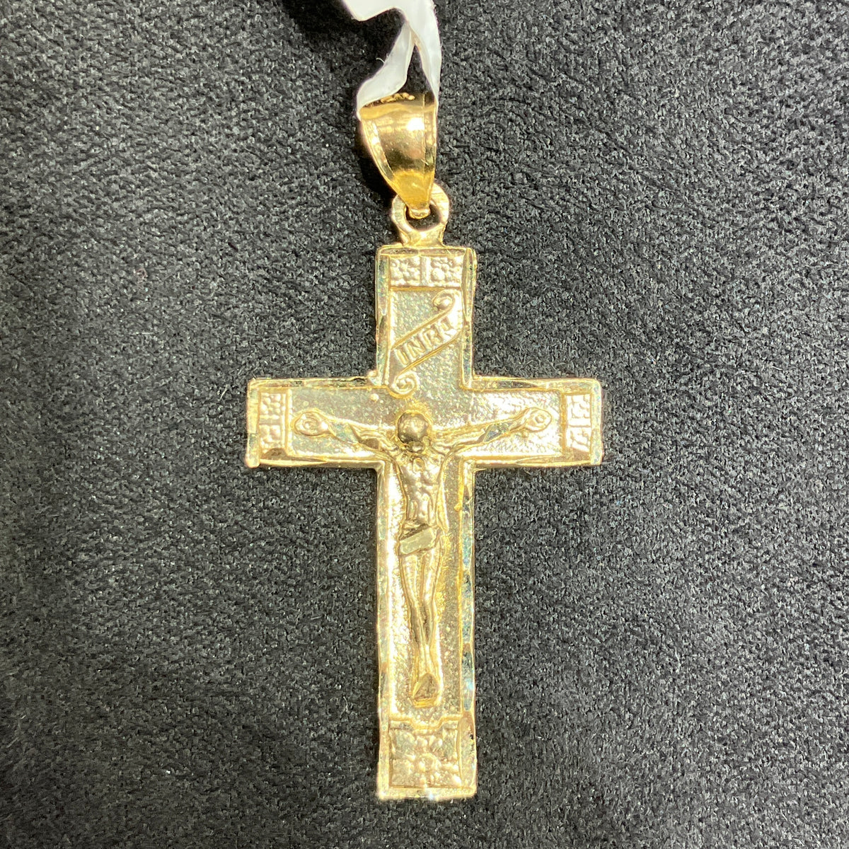 Medium Size Crucifix Charm Heavy Unisex 10k Gold