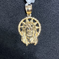 Jesus Head with Halo Charm 10k Yellow Gold Unisex for Any Occasion